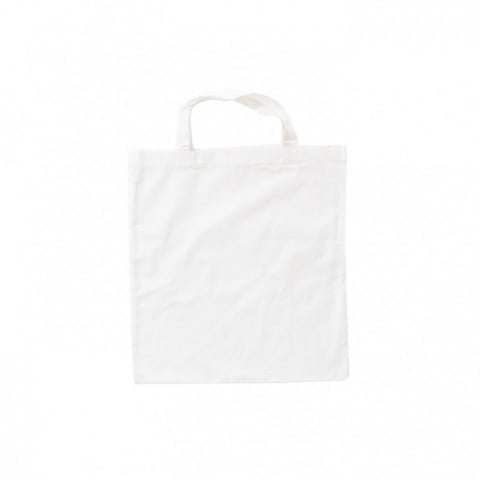 White - Cotton bag, short handles