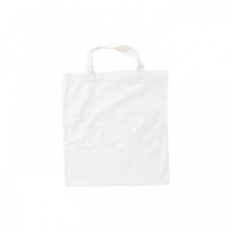 White - Cotton bag, short handles
