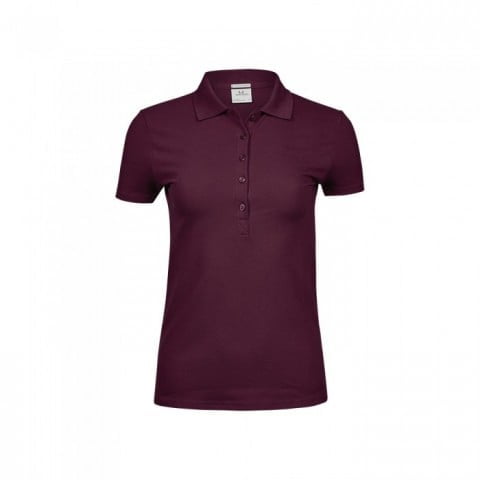 Wine - Damska koszulka polo Luxury Stretch