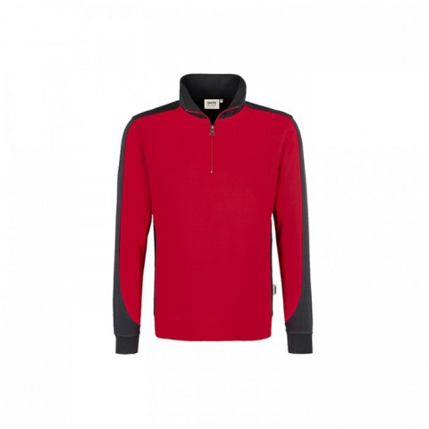 Red - Męska bluza kontrastowa z krótkim suwakiem 476